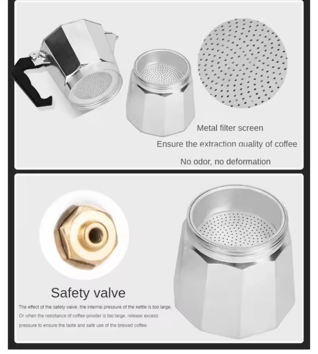 600Ml 12 Cups Coffee percolator aluminium coffee pot coffee maker ,Mocha Coffee Pot