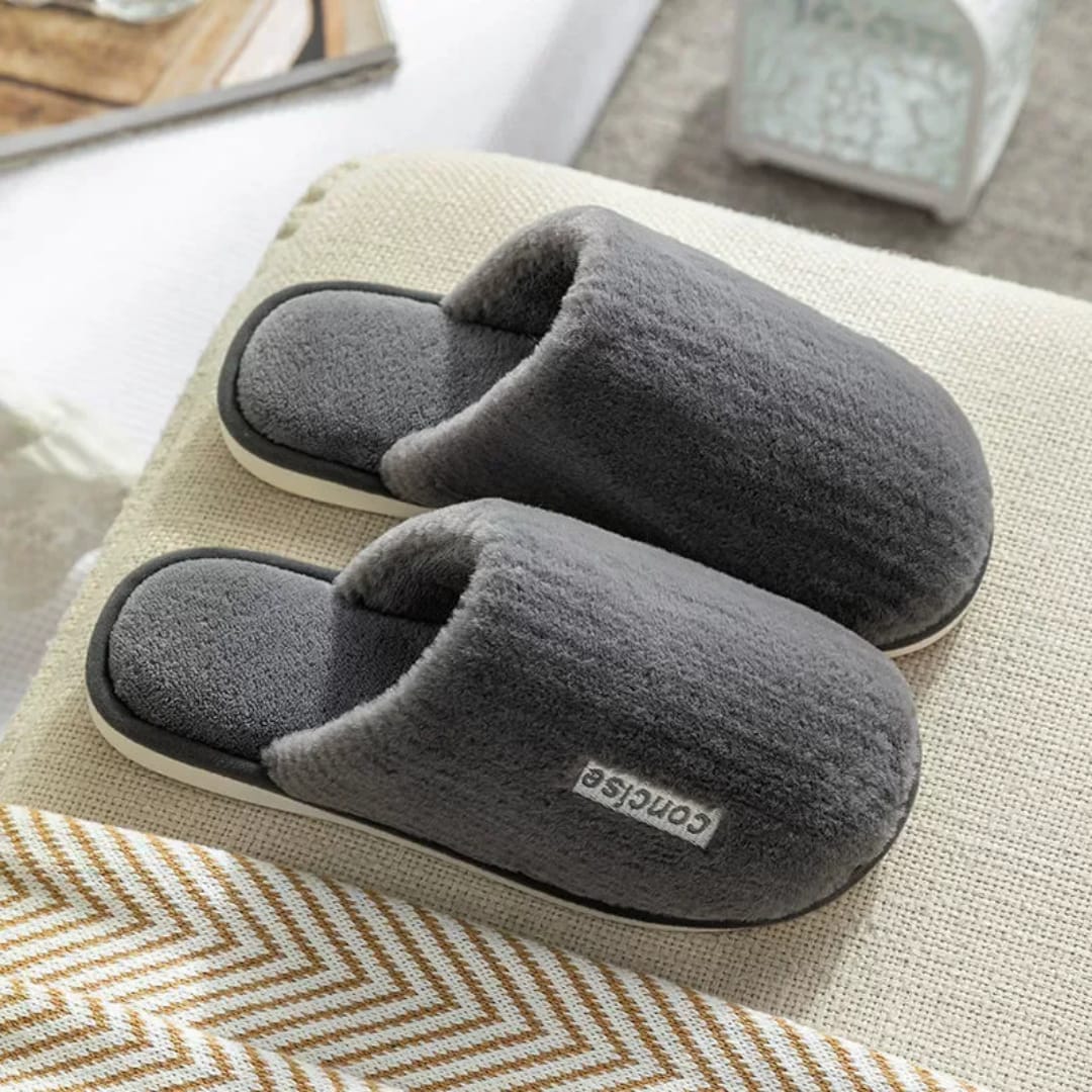 Fuzzy House Slippers Winter Warm Plush Indoor Non-slip Bedroom Slides Soft Comfort Fur Fluffy Cotton Shoes