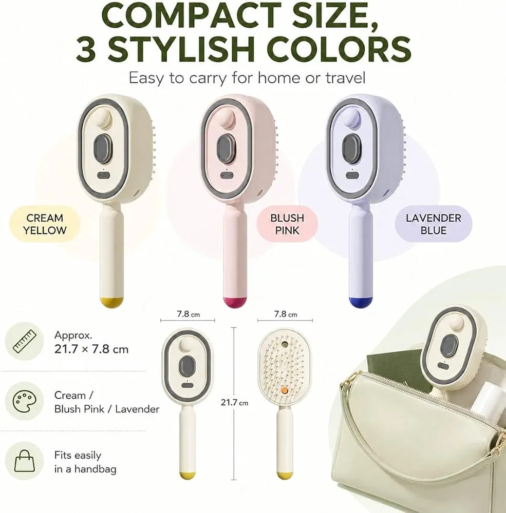 3 in 1 RECHARGEABLE MIST DETANGLING GROOMING BRUSH