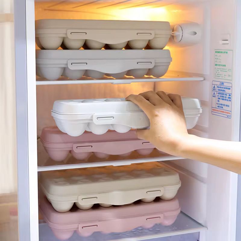 Stackable plastic egg storage containers