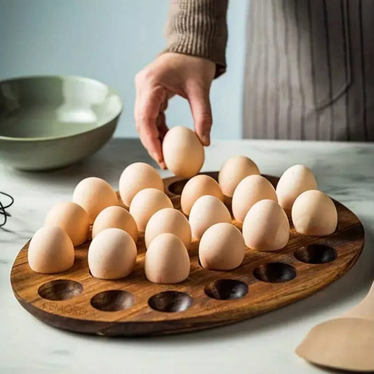 Wooden High Quality Egg Storage Box Eggs Tray Home Storage Rack Multi-Compartment Eggs Holder Kitchen Cooking Organizer Tools