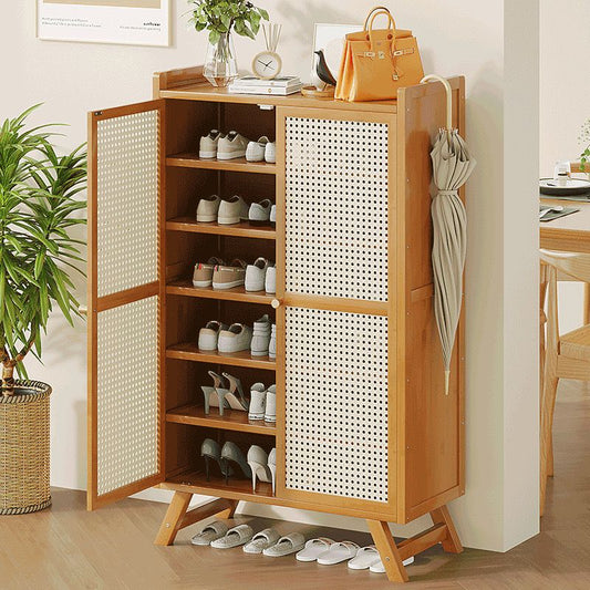 Wooden bamboo shoe rack