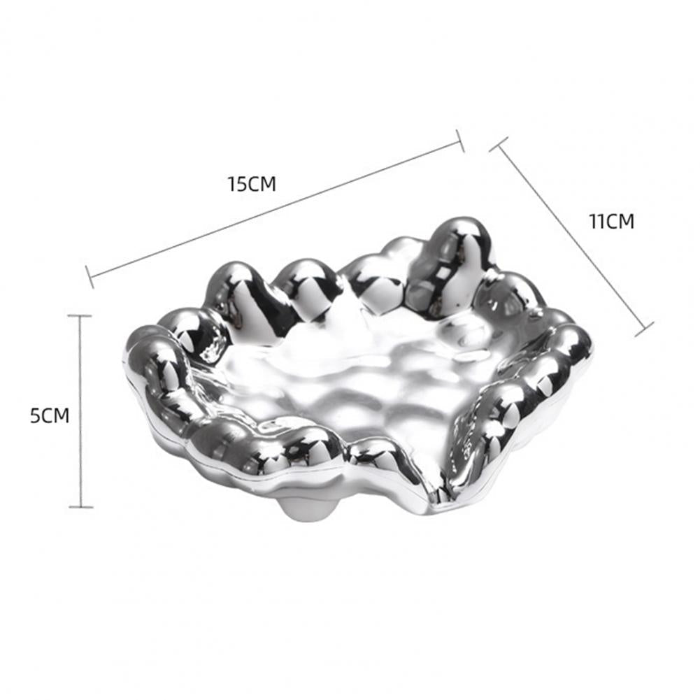 Quick Drain Golden/Silver Color Soap Dish Washbasin Countertop Storage Tray Washroom Accessories