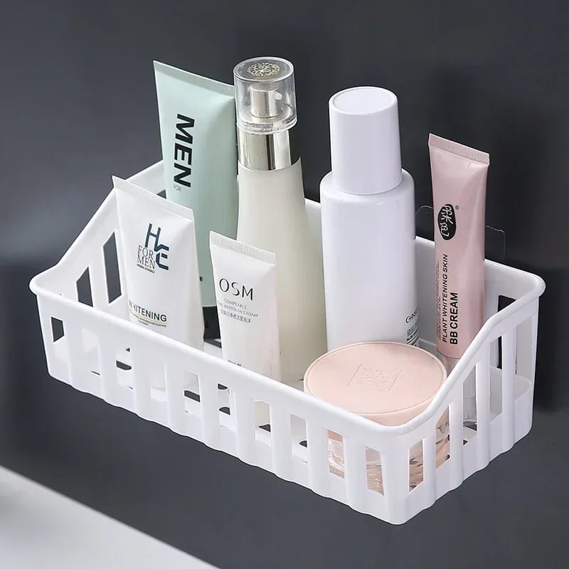 Bathroom Organizer Non-perforated Bathroom Shelves Kitchen Plastic Wall-mounted Toilet Sundries Storage Rack Corner Shelf