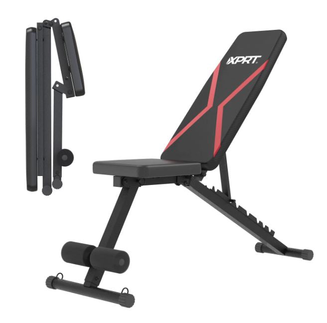 Foldable and adjustable weight bench
