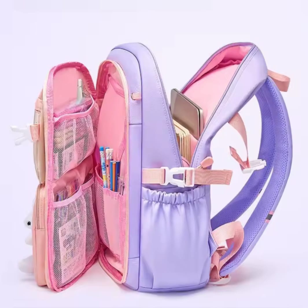 Stylish girls school bag. Light weight kids backpack.