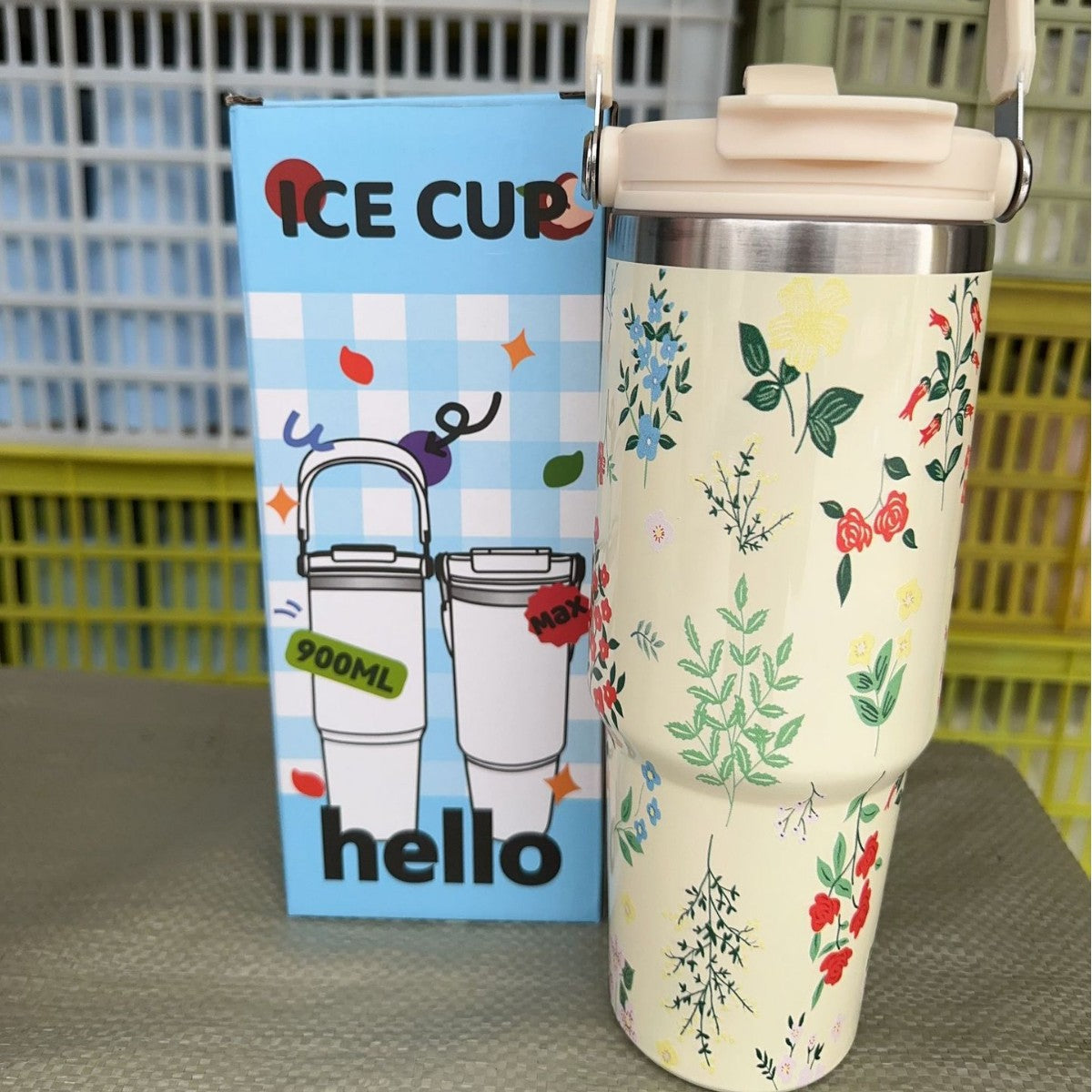 Floral thermal cups