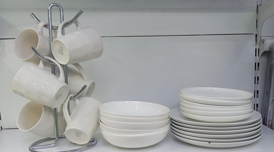 24pcs white themed  dinner set
