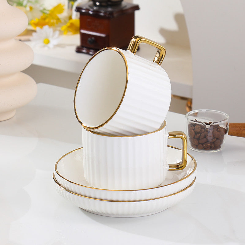 European Style Gold edge 12pcs Ceramic Coffee/Tea Cups