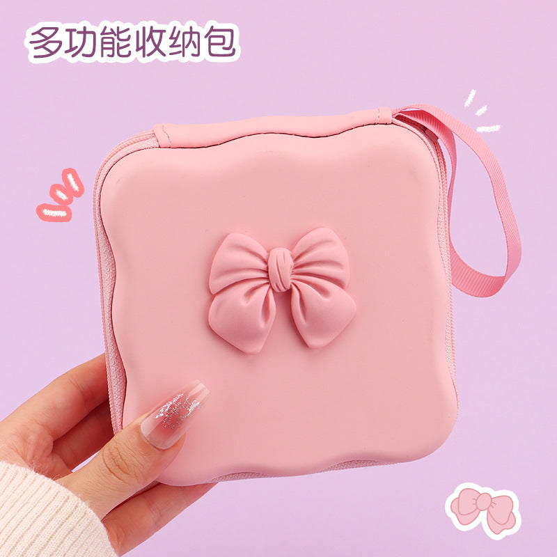 Cute Bow & Heart Design sanitary pad / cable organizer