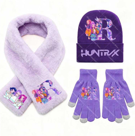 3PCS PURPLE WINTER SET