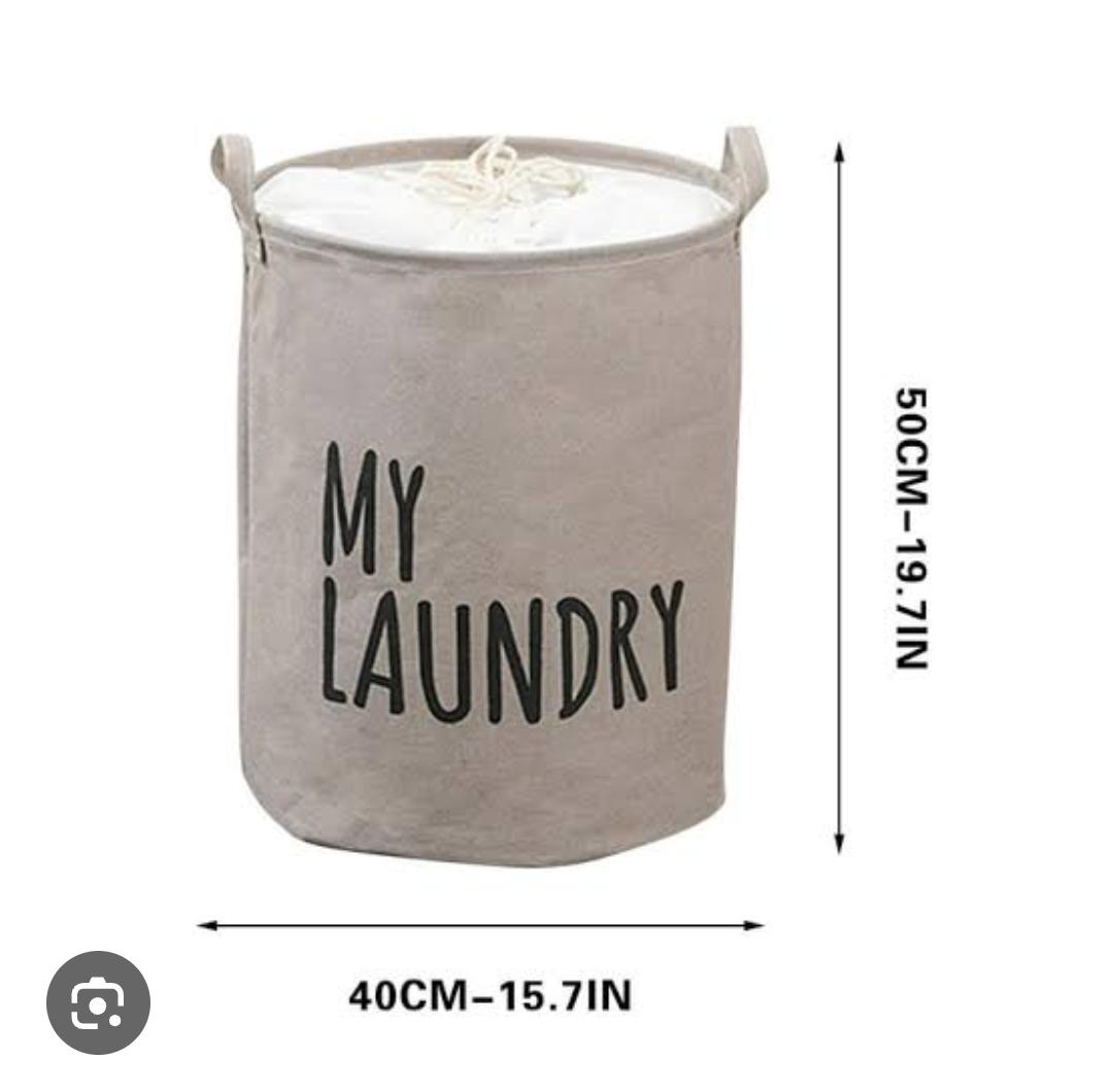 My laundry branded foldable canvas laundry baske