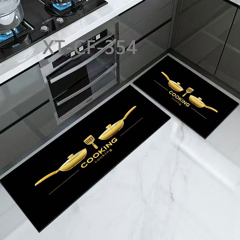 High quality medium grip Rubber underside floor 3D 2in1 kitchen mat