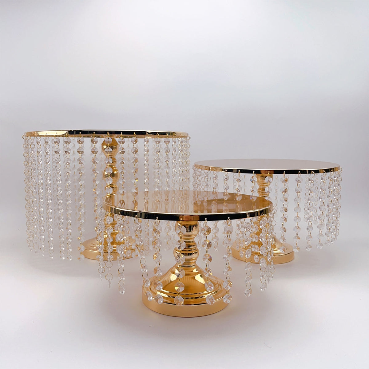 3Pcs Beaded Iron top cake stand