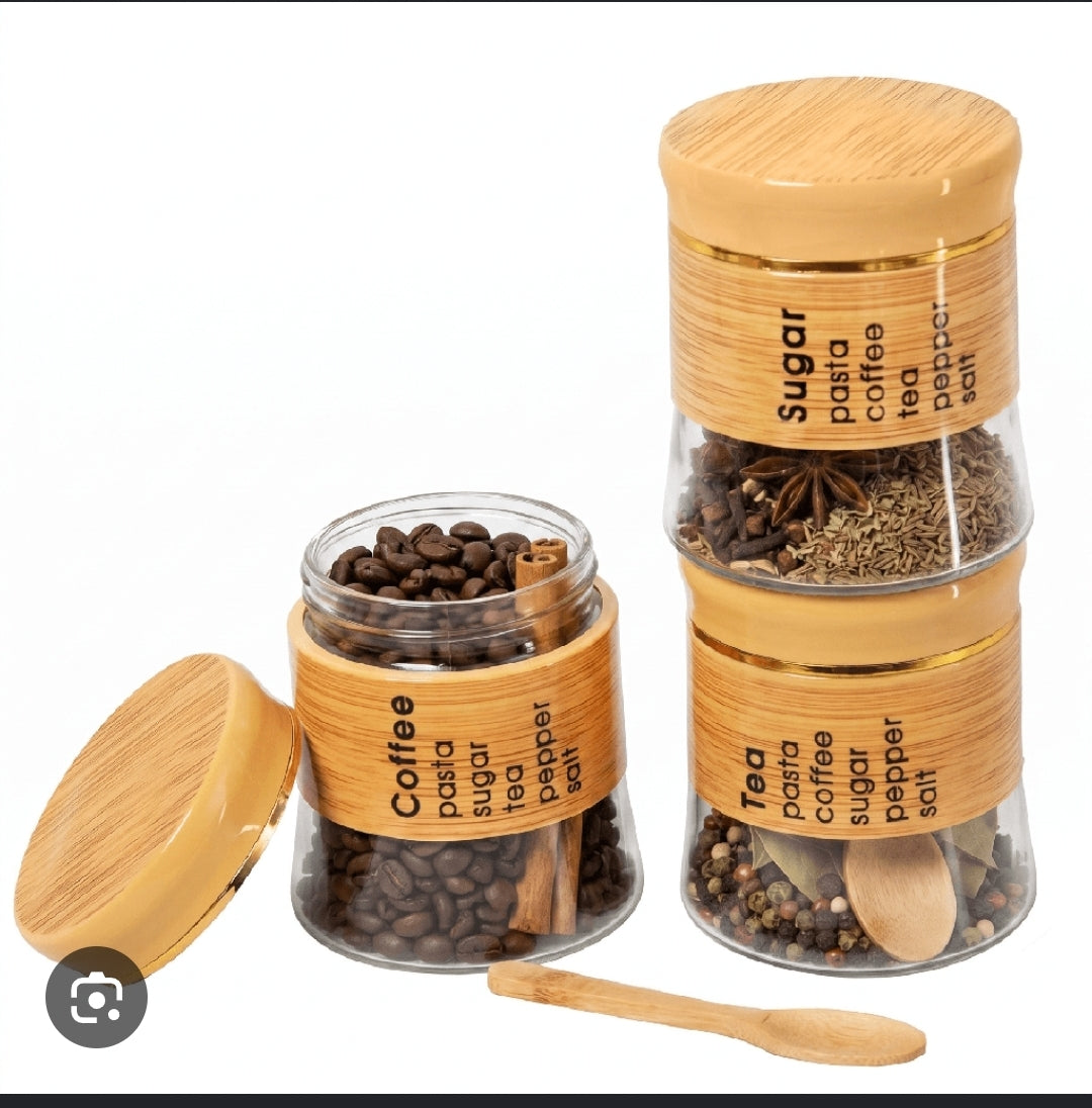 Glass Sugar dish  jar for sugar, coffee, spices coffee,  sea salt, and tea for storage, tea bag organizer, Glass organiser