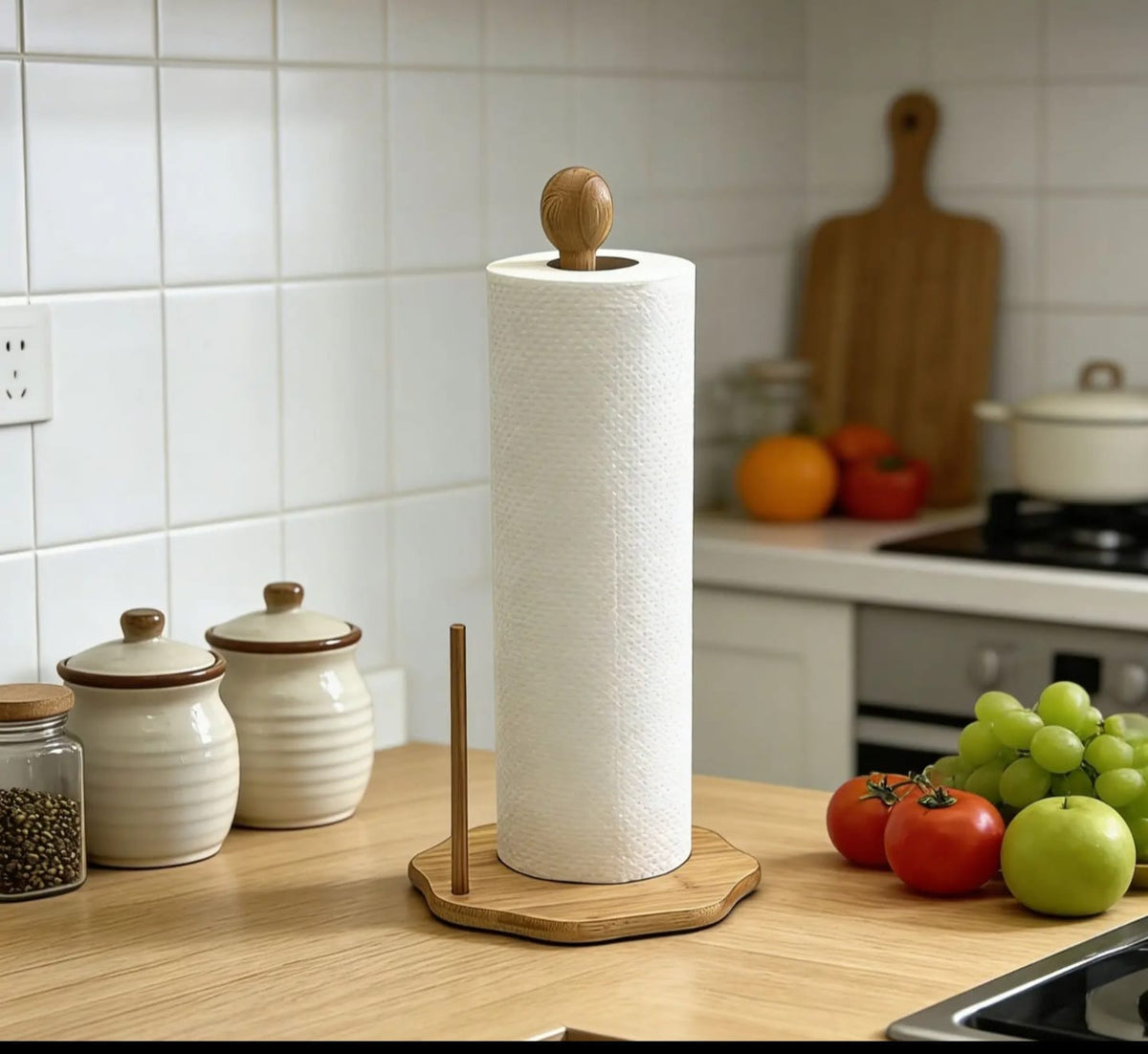 Bamboo Paper Towel Holder
