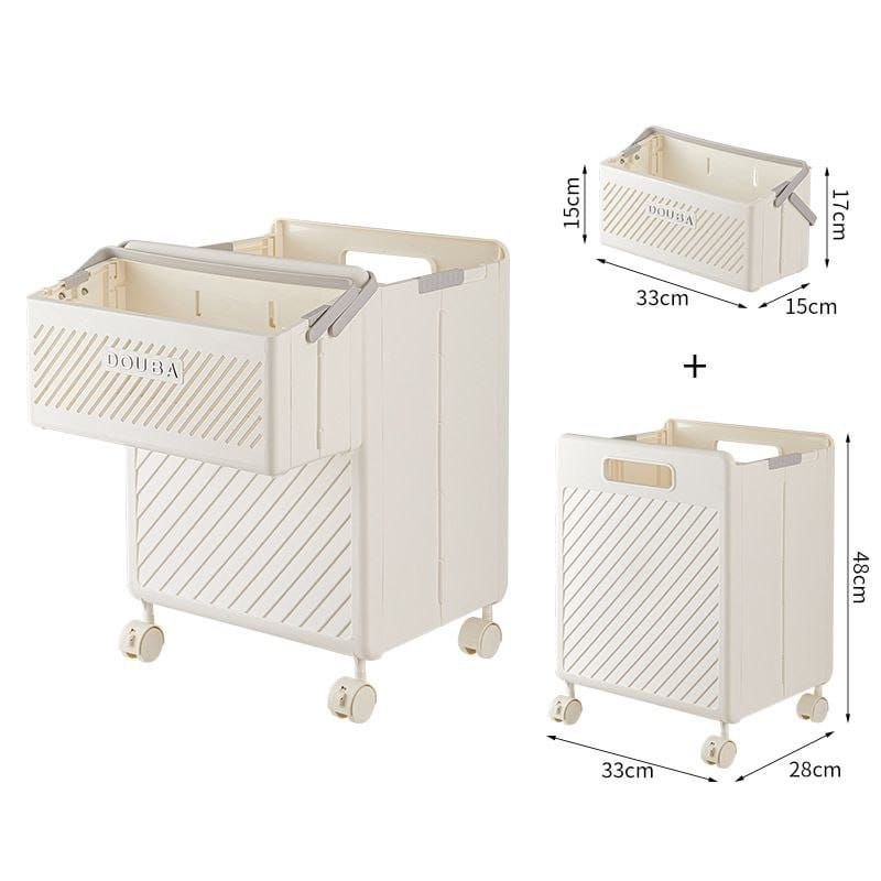 2pcs Foldable laundry Hamper basket with Wheels