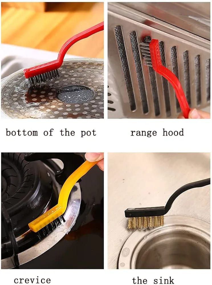 3pc Hard Bristle Crevice Cleaning brush