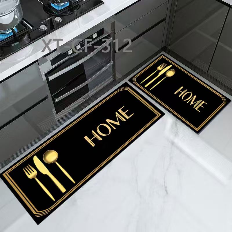 High quality medium grip Rubber underside floor 3D 2in1 kitchen mat