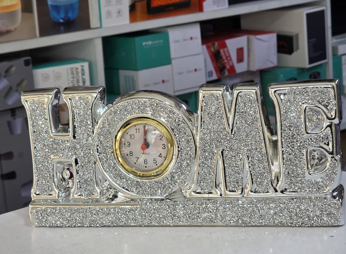 Elegant Glittery "HOME" Tabletop clock decor
Home, office decor