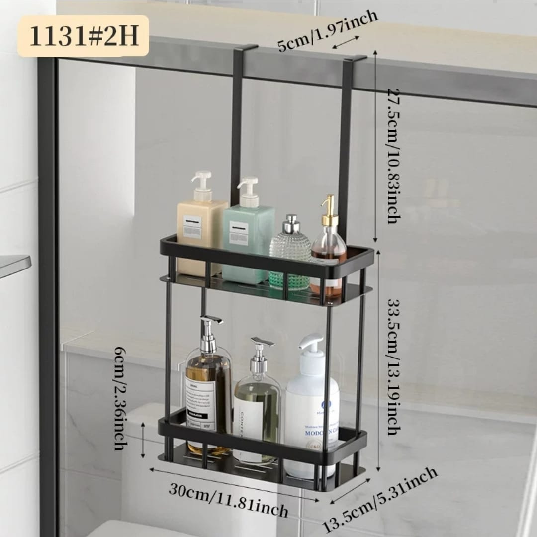 Bathroom Door Hanging Storage Rack two tier