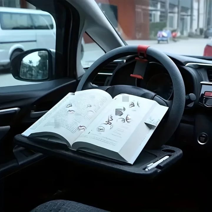 Multifunctional car steering wheel tray