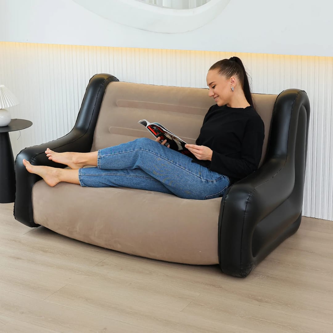 Inflatable Modern 2 seater Sofa with Armrests & FREE PUMP for Indoor & outdoor use