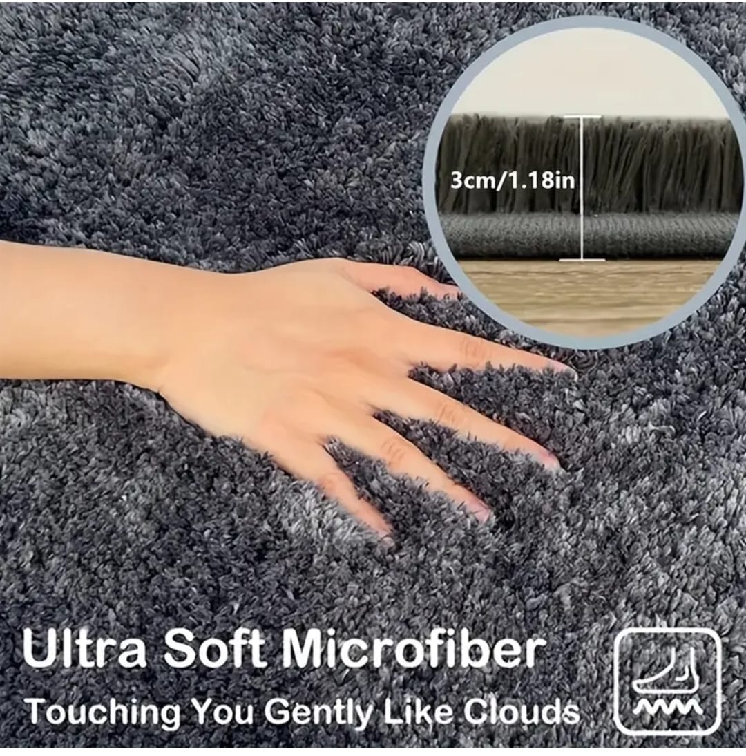 2pcs Ultra-Soft Plush Bath Mat Set