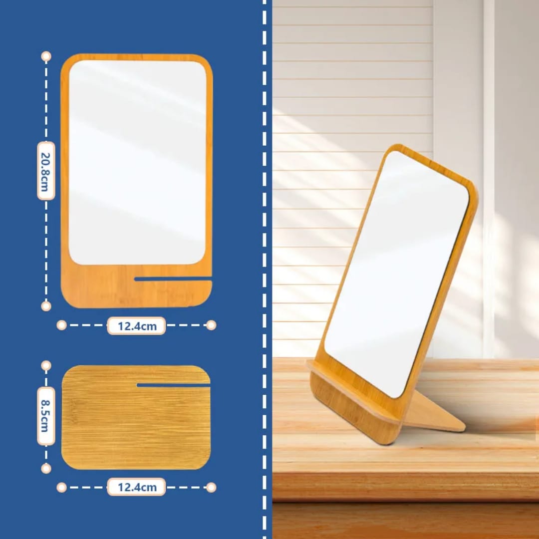 Foldable Rectangular Portable Desktop Makeup Mirror