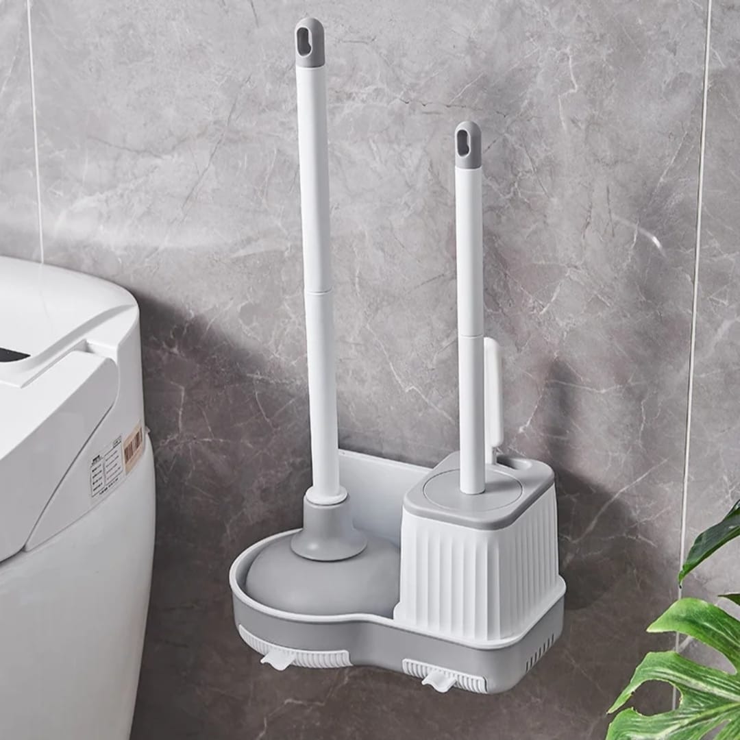 3 in 1 Toilet Brush & Plunger Set