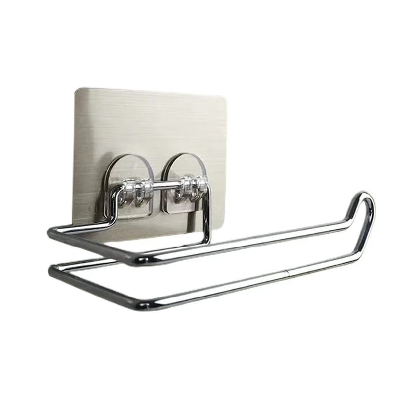Double  Stainless Steel Self-adhesive Toilet Paper Disposable Face Towel Holder Hotel Home Restroom Bathroom Paper Roll Wall Stand